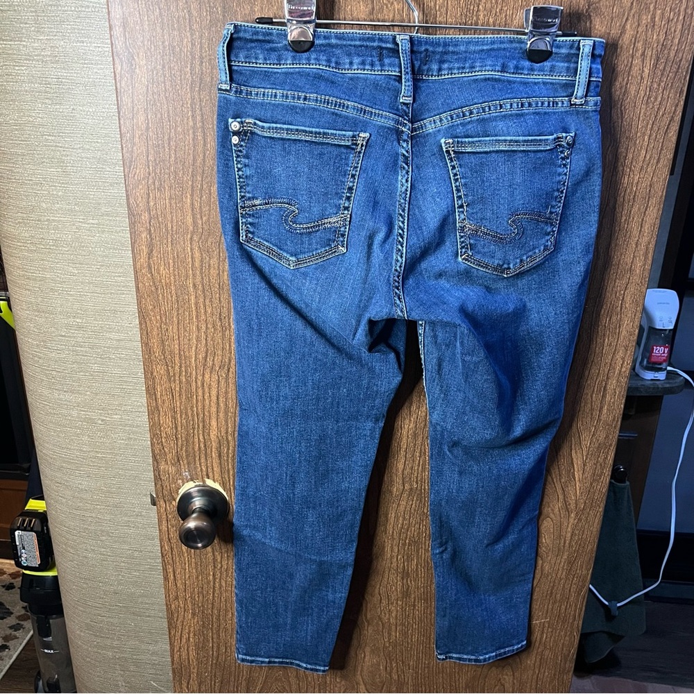 Silver jeans suki skinny crop dark wash size 30 x25 - Picture 5 of 11